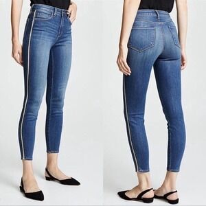 L'Agence Margo Skinny High Rise Neptune Gold Stripe Jeans 26